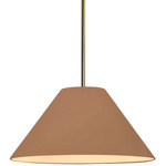Radiance Avola Stem Hung Pendant - Antique Brass / Adobe