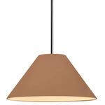 Radiance Avola Stem Hung Pendant - Polished Chrome / Adobe