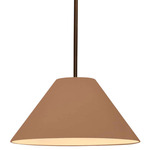 Radiance Avola Stem Hung Pendant - Dark Bronze / Adobe