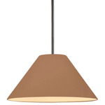 Radiance Avola Stem Hung Pendant - Brushed Nickel / Adobe