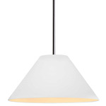 Radiance Avola Stem Hung Pendant - Polished Chrome / Bisque