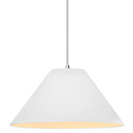 Radiance Avola White Cord Pendant - Polished Chrome / Bisque