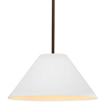 Radiance Avola Stem Hung Pendant - Dark Bronze / Bisque
