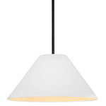 Radiance Avola Stem Hung Pendant - Matte Black / Bisque
