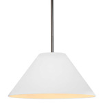 Radiance Avola Stem Hung Pendant - Brushed Nickel / Bisque