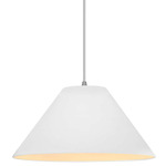 Radiance Avola White Cord Pendant - Brushed Nickel / Bisque