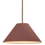Radiance Avola Stem Hung Pendant - Antique Brass / Canyon Clay
