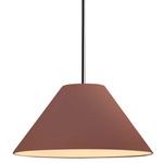Radiance Avola Stem Hung Pendant - Polished Chrome / Canyon Clay