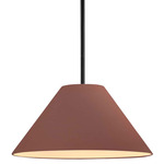 Radiance Avola Stem Hung Pendant - Matte Black / Canyon Clay