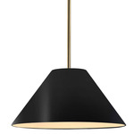 Radiance Avola Stem Hung Pendant - Antique Brass / Carbon