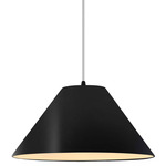 Radiance Avola White Cord Pendant - Matte Black / Carbon