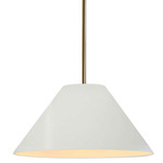 Radiance Avola Stem Hung Pendant - Antique Brass / Matte White