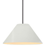 Radiance Avola Stem Hung Pendant - Polished Chrome / Matte White