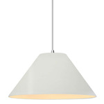 Radiance Avola White Cord Pendant - Polished Chrome / Matte White