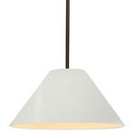 Radiance Avola Stem Hung Pendant - Dark Bronze / Matte White