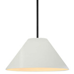 Radiance Avola Stem Hung Pendant - Matte Black / Matte White