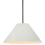 Radiance Avola Stem Hung Pendant - Brushed Nickel / Matte White
