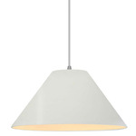 Radiance Avola White Cord Pendant - Brushed Nickel / Matte White