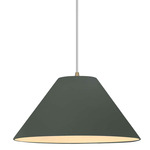 Radiance Avola White Cord Pendant - Antique Brass / Pewter Green