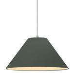 Radiance Avola White Cord Pendant - Polished Chrome / Pewter Green