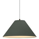 Radiance Avola White Cord Pendant - Dark Bronze / Pewter Green