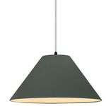 Radiance Avola White Cord Pendant - Matte Black / Pewter Green