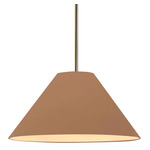 Radiance Avola Stem Hung Pendant - Antique Brass / Adobe