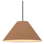 Radiance Avola Stem Hung Pendant - Polished Chrome / Adobe