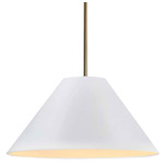 Radiance Avola Stem Hung Pendant - Antique Brass / Bisque