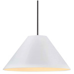 Radiance Avola Stem Hung Pendant - Polished Chrome / Bisque