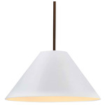 Radiance Avola Stem Hung Pendant - Dark Bronze / Bisque