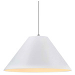 Radiance Avola White Cord Pendant - Brushed Nickel / Bisque