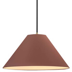 Radiance Avola Black Cord Pendant - Antique Brass / Canyon Clay