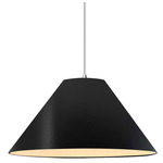 Radiance Avola White Cord Pendant - Polished Chrome / Carbon