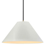 Radiance Avola Black Cord Pendant - Antique Brass / Matte White