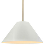 Radiance Avola Stem Hung Pendant - Antique Brass / Matte White