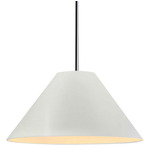 Radiance Avola Stem Hung Pendant - Polished Chrome / Matte White