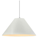 Radiance Avola White Cord Pendant - Polished Chrome / Matte White
