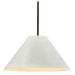 Radiance Avola Stem Hung Pendant - Dark Bronze / Matte White