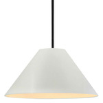 Radiance Avola Stem Hung Pendant - Matte Black / Matte White