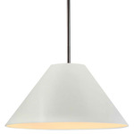 Radiance Avola Stem Hung Pendant - Brushed Nickel / Matte White