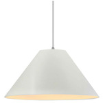 Radiance Avola White Cord Pendant - Brushed Nickel / Matte White