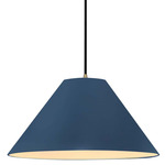 Radiance Avola Black Cord Pendant - Antique Brass / Midnight Sky