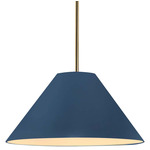 Radiance Avola Stem Hung Pendant - Antique Brass / Midnight Sky