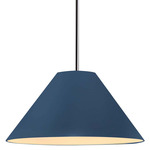 Radiance Avola Stem Hung Pendant - Polished Chrome / Midnight Sky