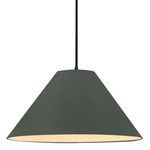 Radiance Avola Black Cord Pendant - Dark Bronze / Pewter Green