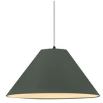 Radiance Avola White Cord Pendant - Dark Bronze / Pewter Green