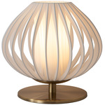 Bloom Accent Table Lamp - Weathered Brass / White