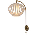 Bloom Wall Light - Weathered Brass / White