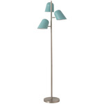 Culver Tree Floor Lamp - Satin Nickel / Pool Blue / Pool Blue